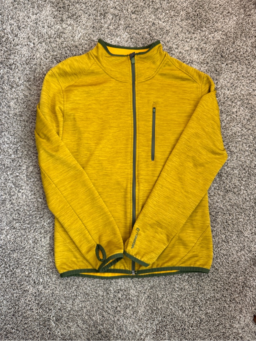 Merrell Men's Full-Zip Performance Sweater Jacket - mustard
